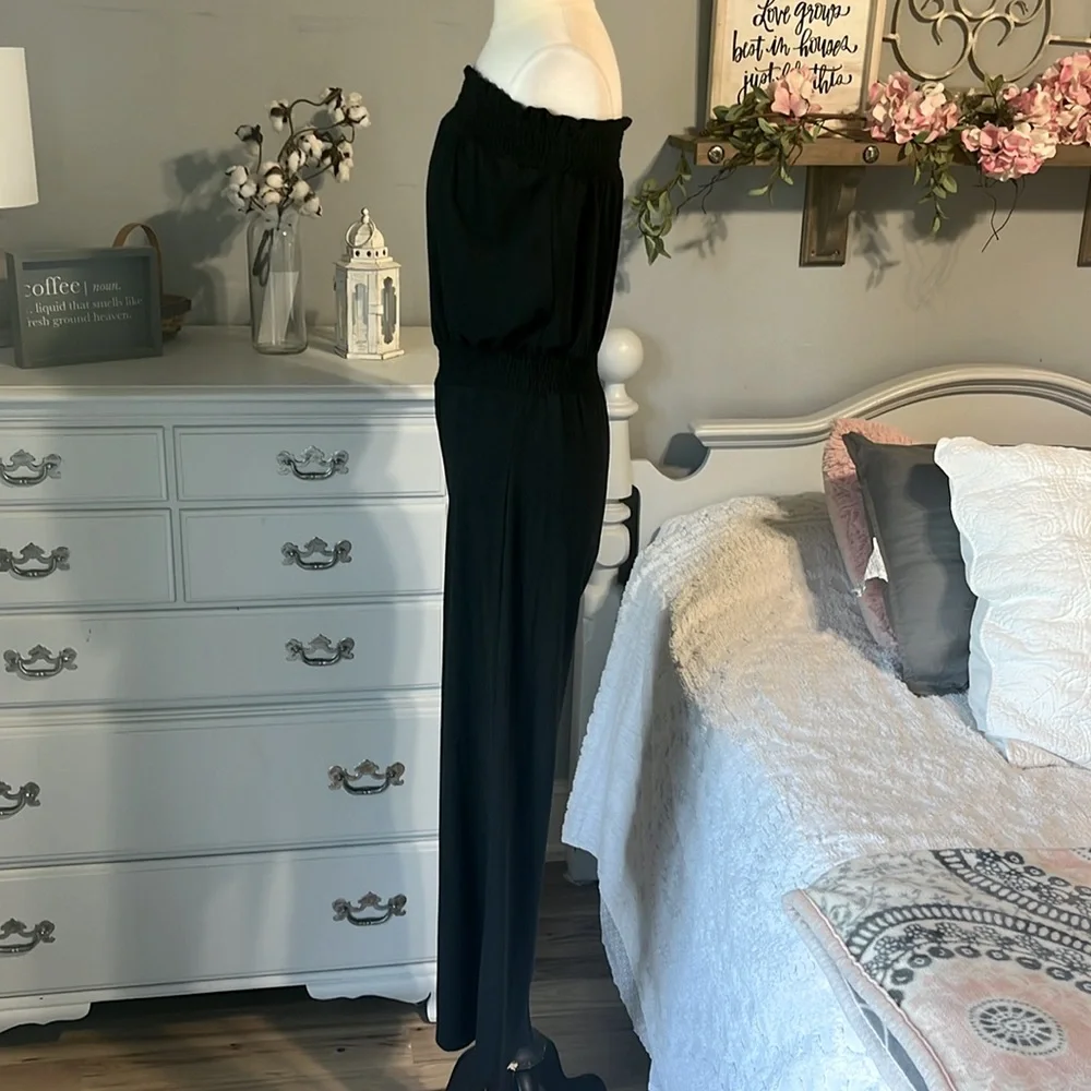 Comfy Strapless Black Knit Jumpsuit Strapless